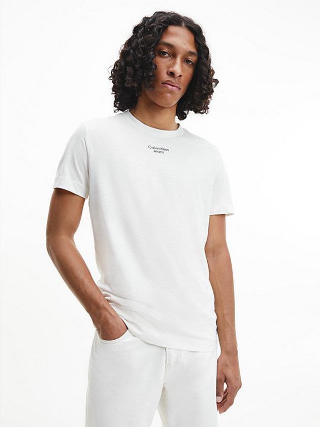 Calvin Klein USA Slim Organic Cotton Mens T-Shirt White 7938650-YM